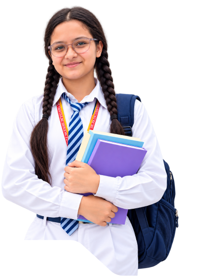 Student holding books